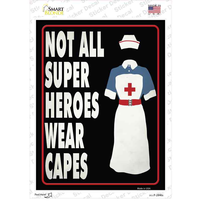 Nurse Superhero Novelty Rectangle Sticker Decal