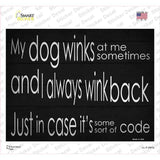 Dog Winks Novelty Rectangular Sticker Decal