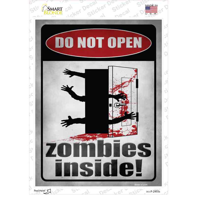 Zombies Inside Novelty Rectangle Sticker Decal