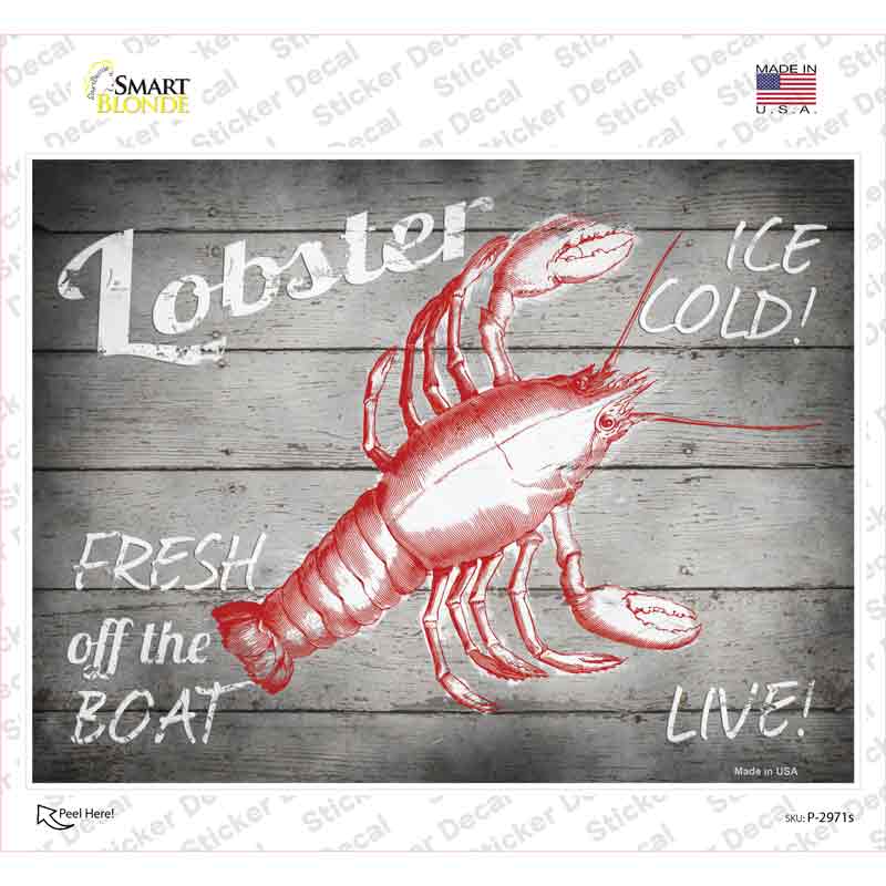 Lobster Fresh off the Boat Novelty Rectangle Sticker Decal