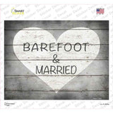 Barefoot & Married Novelty Rectangle Sticker Decal
