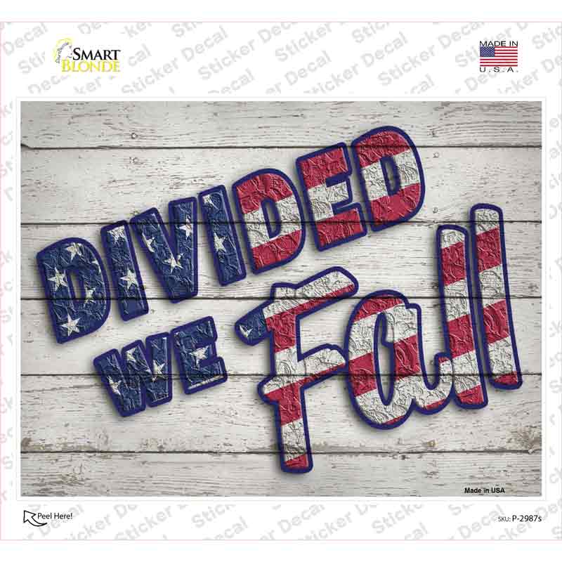 Divided We Fall Novelty Rectangle Sticker Decal