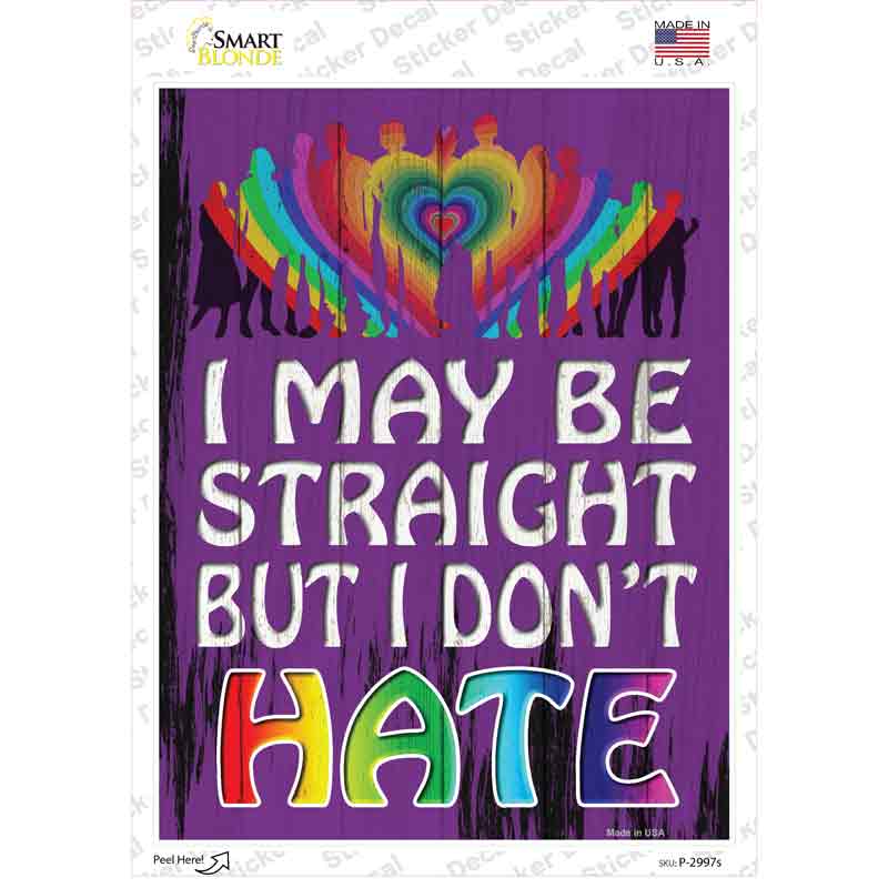 Straight But Dont Hate Novelty Rectangle Sticker Decal