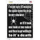 Spider Down the Drain Novelty Rectangle Sticker Decal