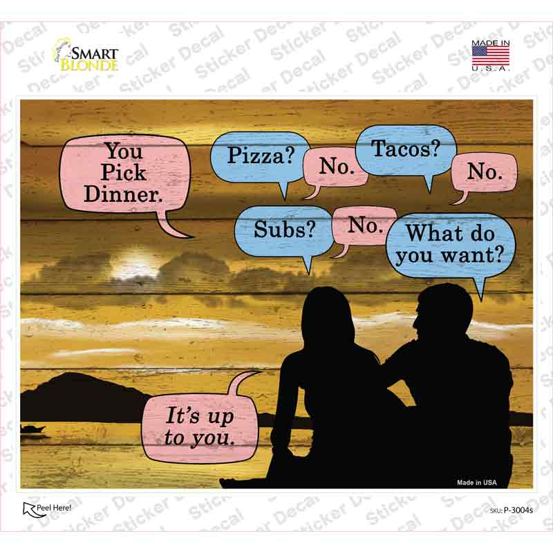 Its Up To You Novelty Rectangle Sticker Decal