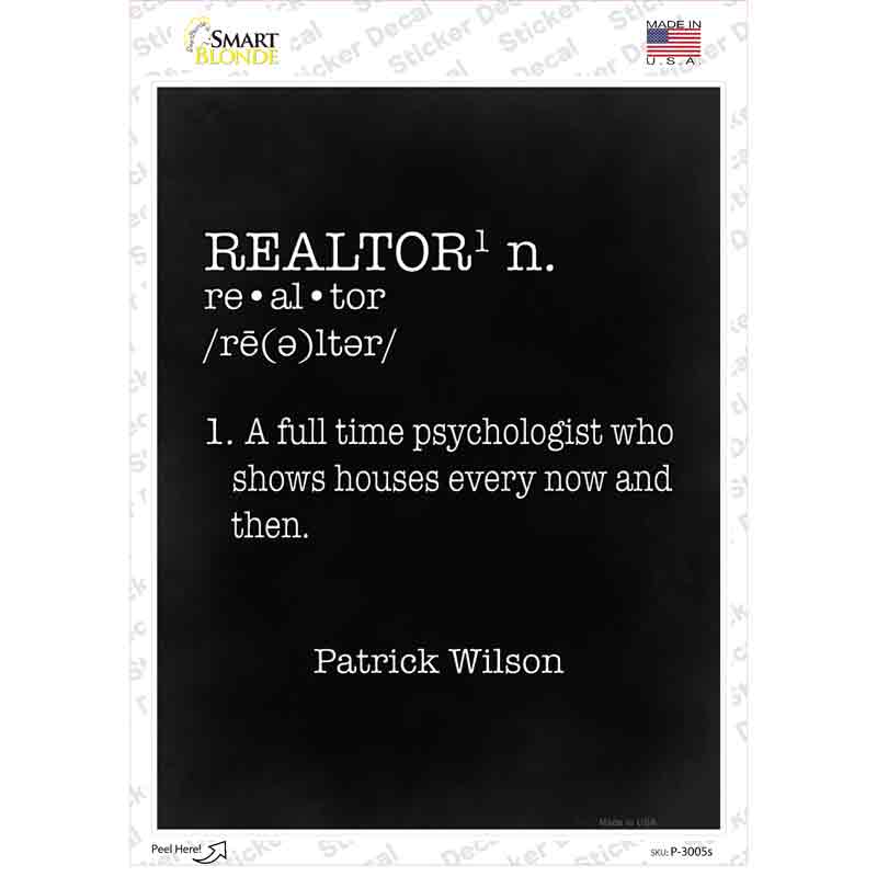 Realtor Full Time Psychologist Novelty Rectangular Sticker Decal