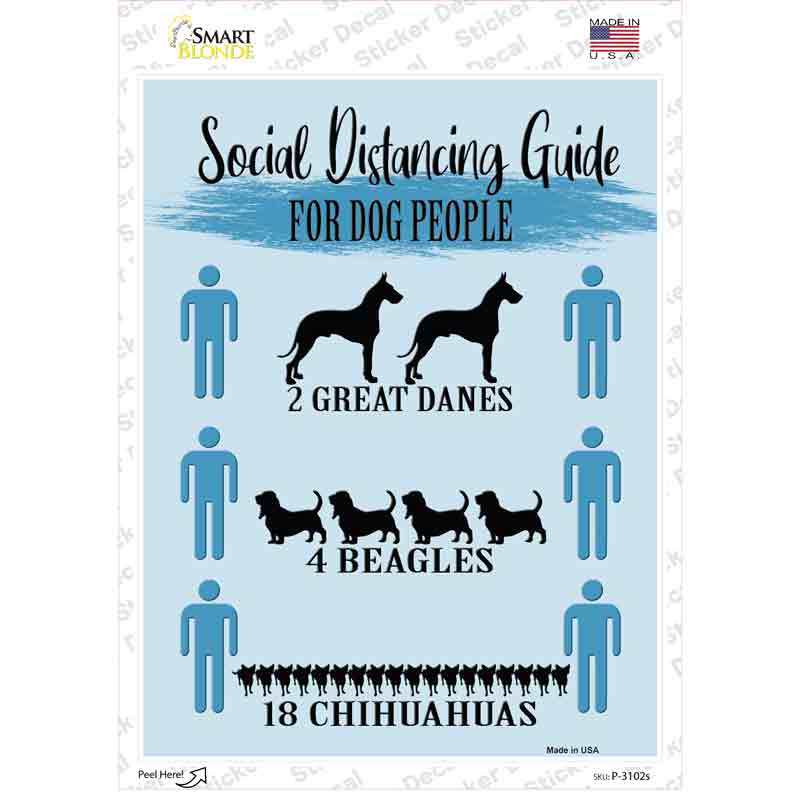 Social Distancing For Dog People Novelty Rectangle Sticker Decal