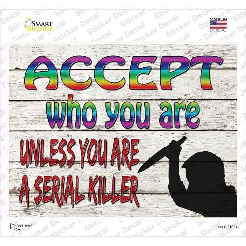 Accept Who You Are Novelty Rectangle Sticker Decal