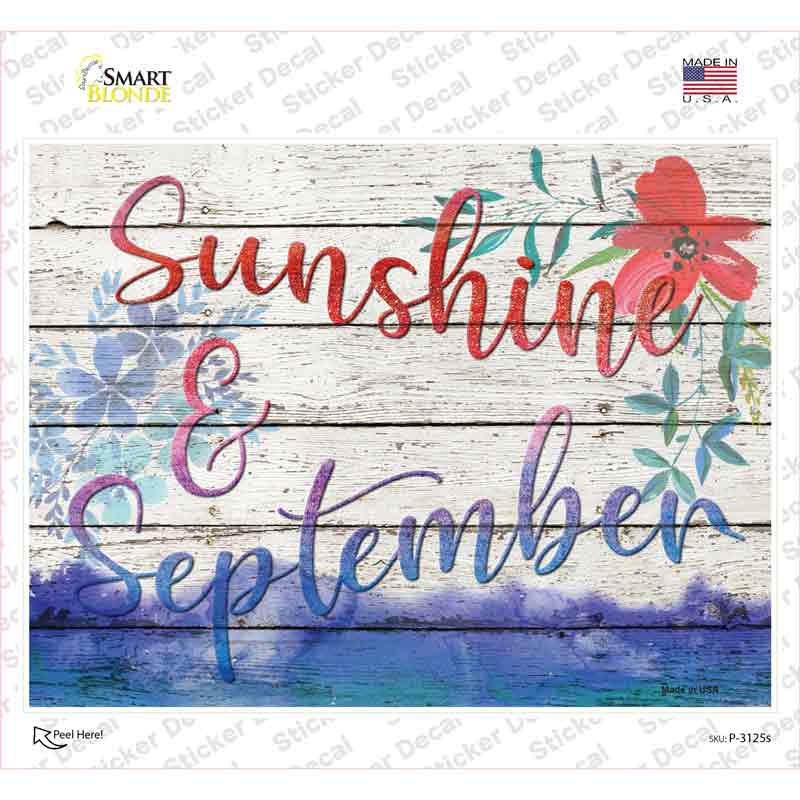 Sunshine & September Novelty Rectangle Sticker Decal