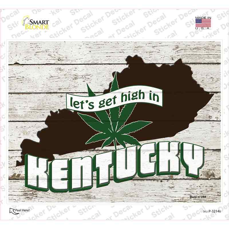 Get High In Kentucky Novelty Rectangle Sticker Decal