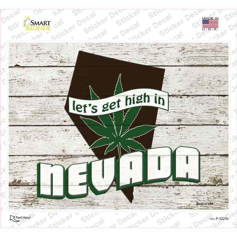 Get High In Nevada Novelty Rectangle Sticker Decal