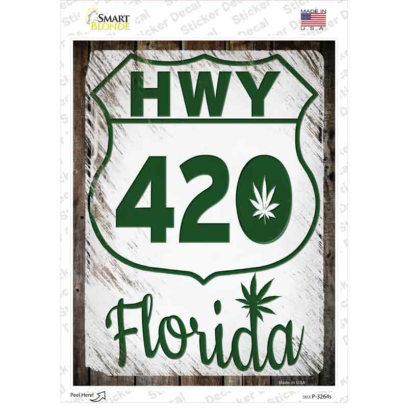 HWY 420 Florida Novelty Rectangle Sticker Decal
