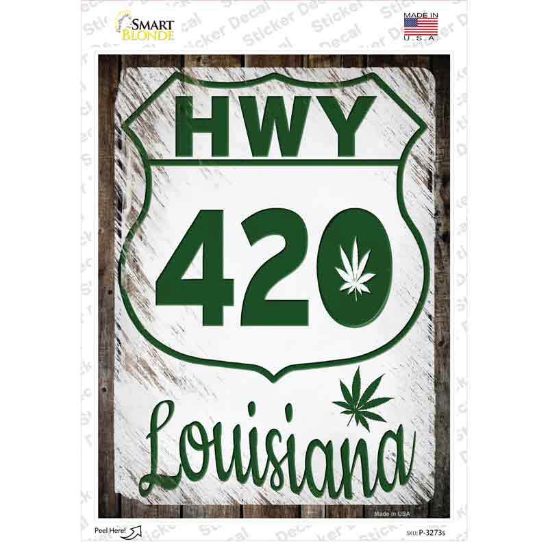 HWY 420 Louisiana Novelty Rectangle Sticker Decal