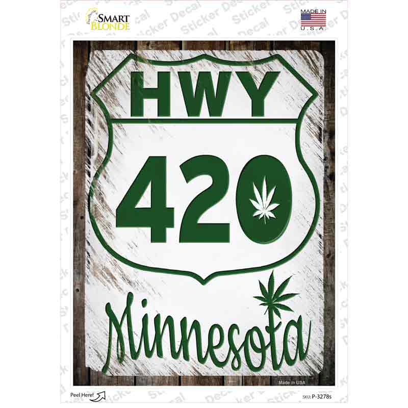 HWY 420 Minnesota Novelty Rectangle Sticker Decal
