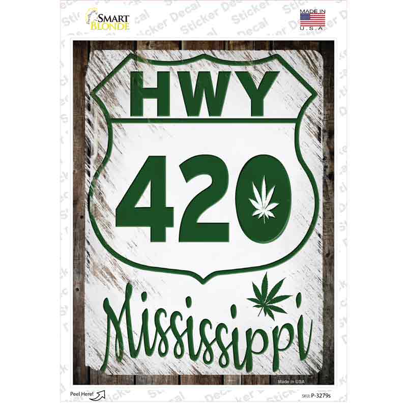 HWY 420 Mississippi Novelty Rectangle Sticker Decal
