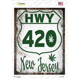 HWY 420 New Jersey Novelty Rectangle Sticker Decal