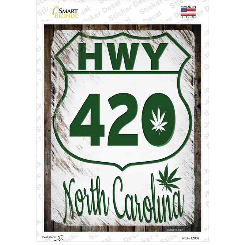 HWY 420 North Carolina Novelty Rectangle Sticker Decal