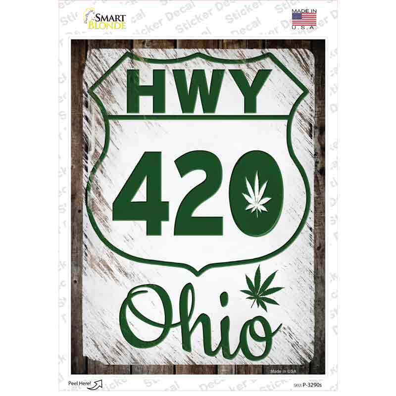 HWY 420 Ohio Novelty Rectangle Sticker Decal
