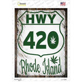 HWY 420 Rhode Island Novelty Rectangle Sticker Decal