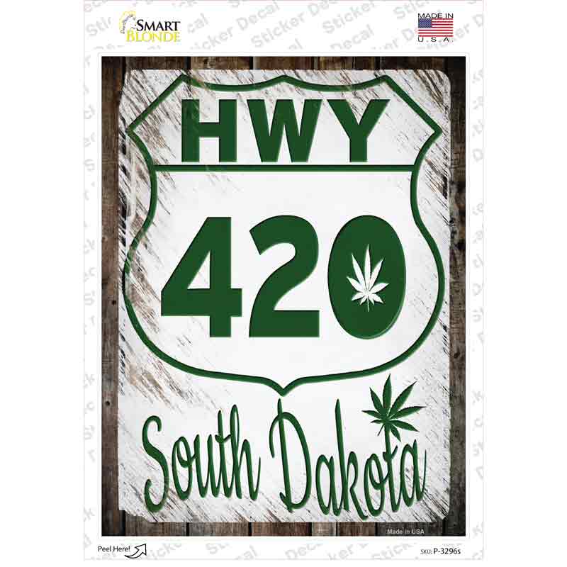 HWY 420 South Dakota Novelty Rectangle Sticker Decal