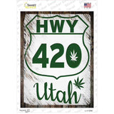 HWY 420 Utah Novelty Rectangle Sticker Decal