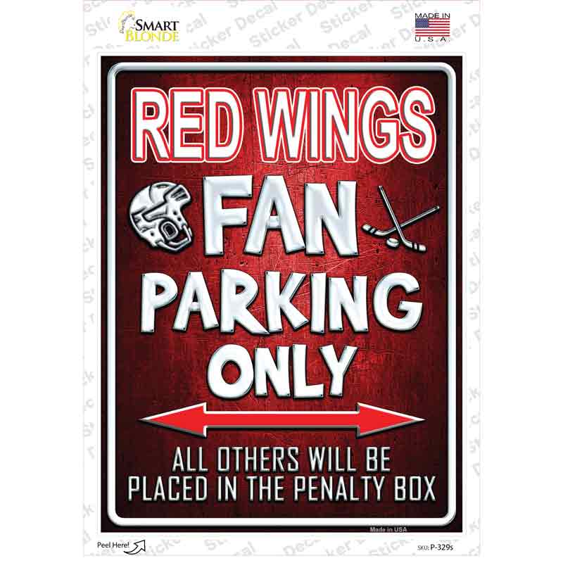 Red Wings Novelty Rectangle Sticker Decal