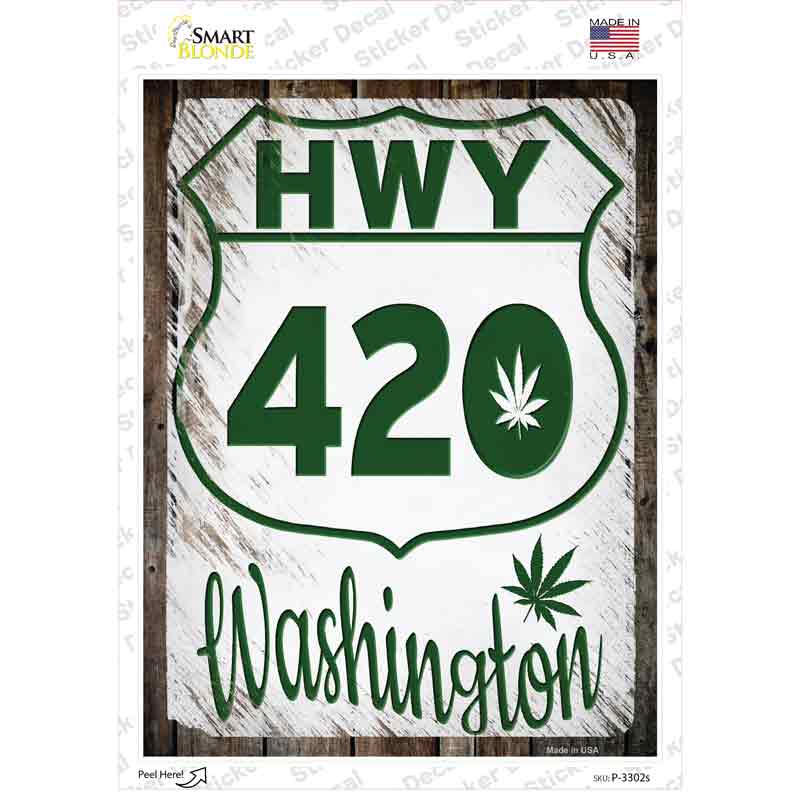 HWY 420 Washington Novelty Rectangle Sticker Decal
