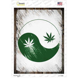 Yin Yang Weed Novelty Rectangle Sticker Decal