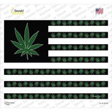 American Flag Weed Novelty Rectangle Sticker Decal