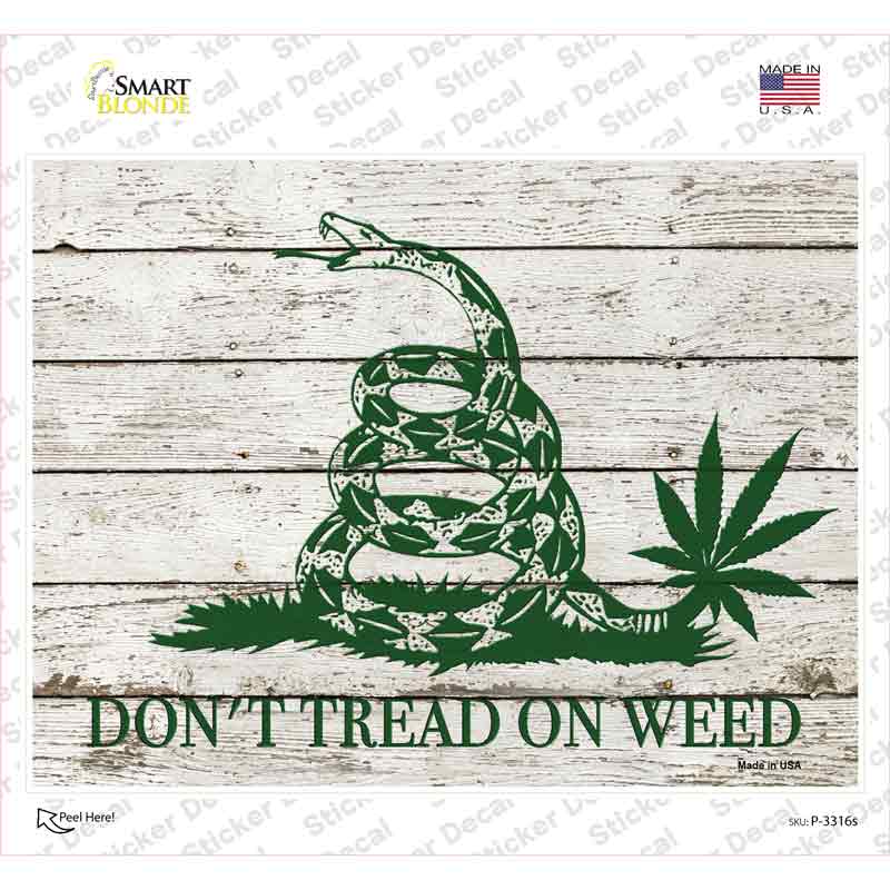 Dont Tread On Weed Novelty Rectangle Sticker Decal