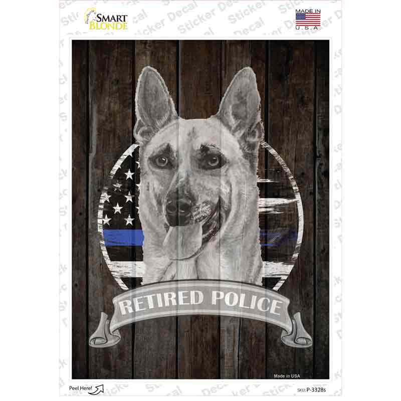Retired Police K9 Novelty Rectangle Sticker Decal