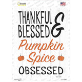 Thankful Blessed Pumpkin Obsessed Novelty Rectangle Sticker Decal