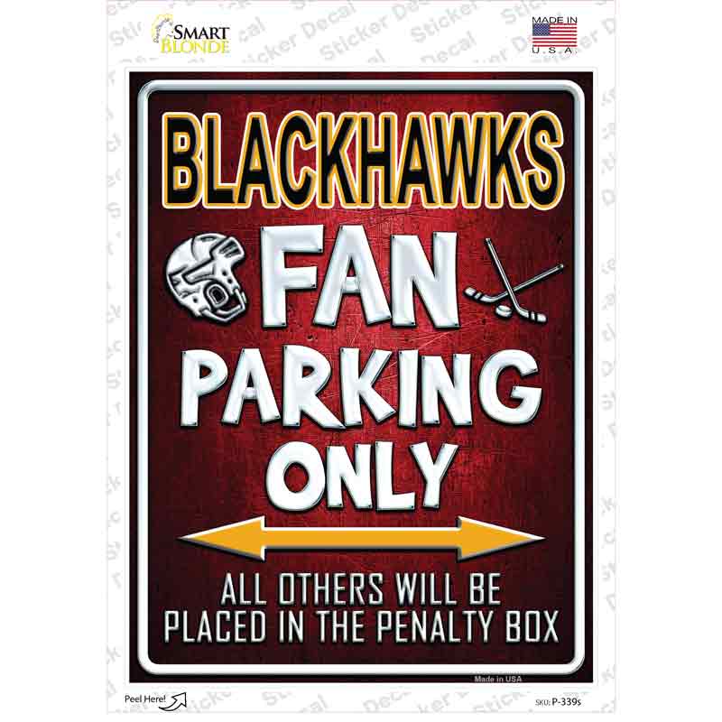 Black Hawks Novelty Rectangle Sticker Decal