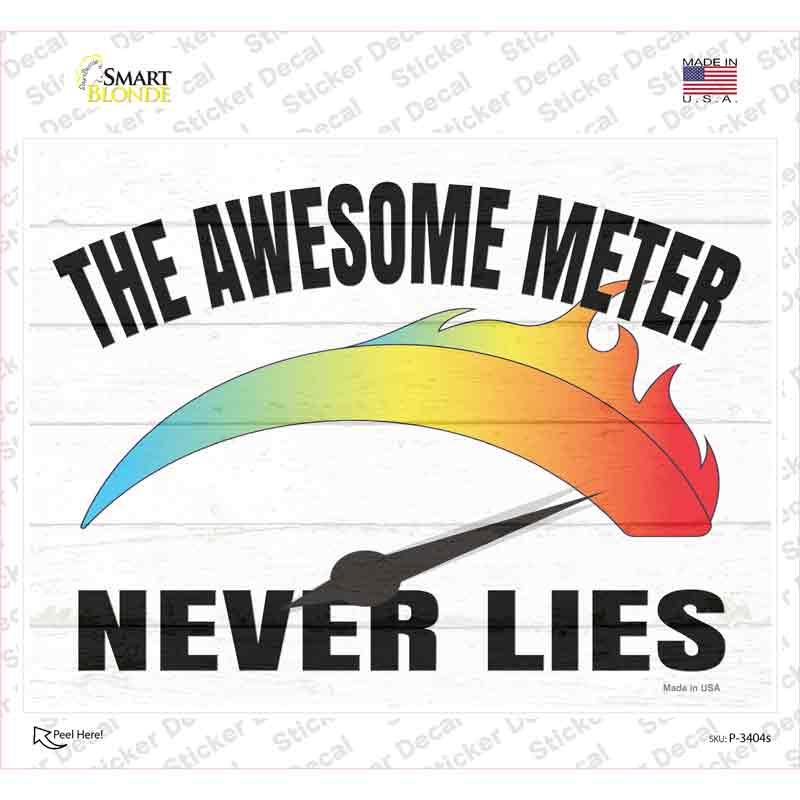 Awesome Meter Never Lies Novelty Rectangle Sticker Decal