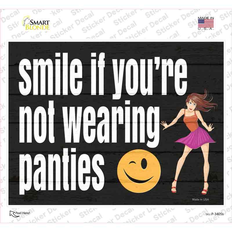 Not Wearing Panties Novelty Rectangle Sticker Decal
