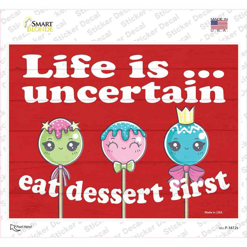 Eat Dessert First Novelty Rectangle Sticker Decal