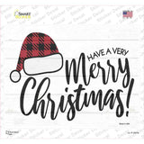 Merry Christmas Hat Novelty Rectangle Sticker Decal