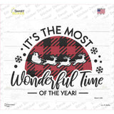 Sleigh Wonderful Time Of The Year Novelty Rectangle Sticker Decal