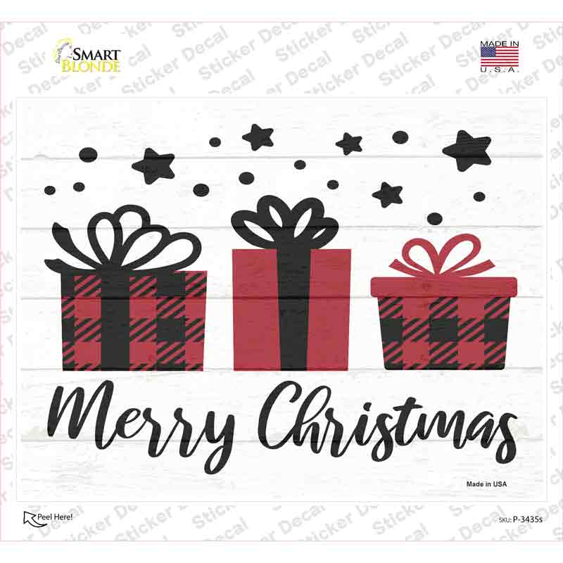 Merry Christmas Presents Novelty Rectangle Sticker Decal