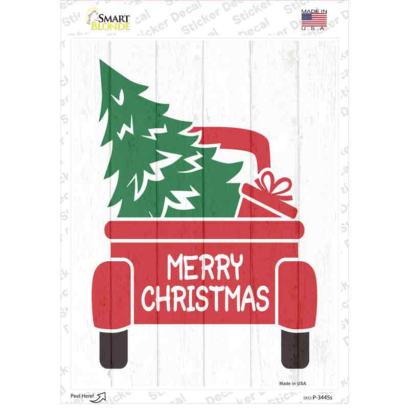 Merry Christmas Back Of Truck Novelty Rectangle Sticker Decal