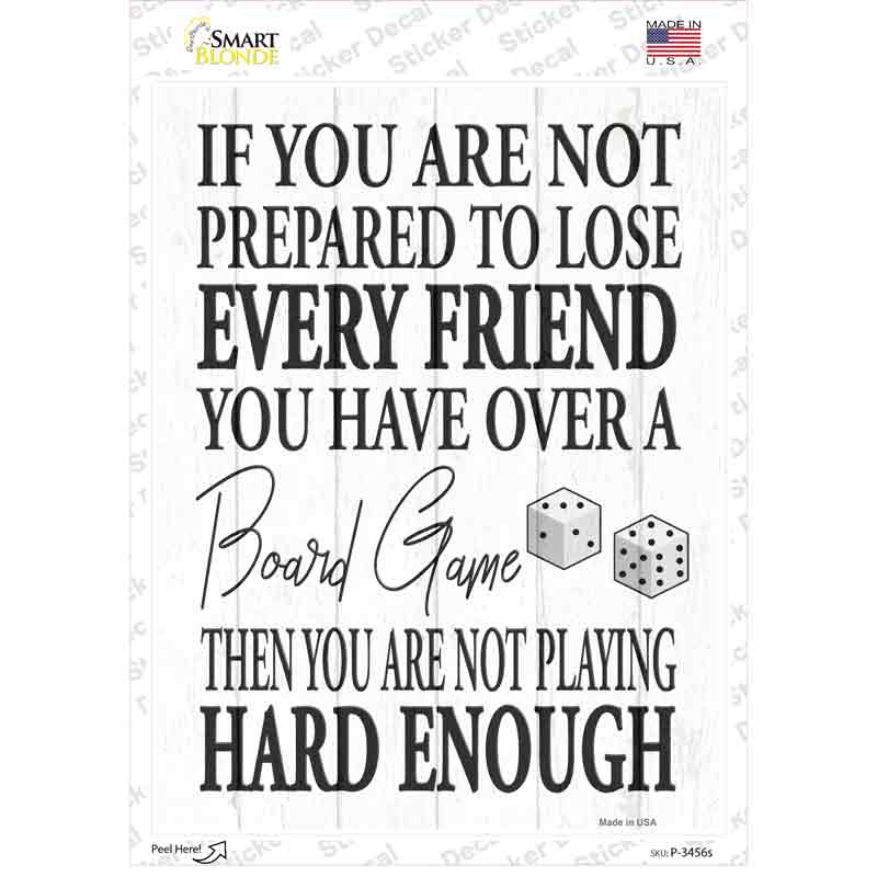 Board Game Novelty Rectangle Sticker Decal