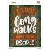 Long Walks Away From People Novelty Rectangular Sticker Decal
