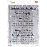 Family Rules Novelty Rectangular Sticker Decal