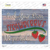 Pick Your Own Strawberries Novelty Rectangular Sticker Decal