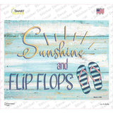 Sunshine And Flip Flops Novelty Rectangular Sticker Decal