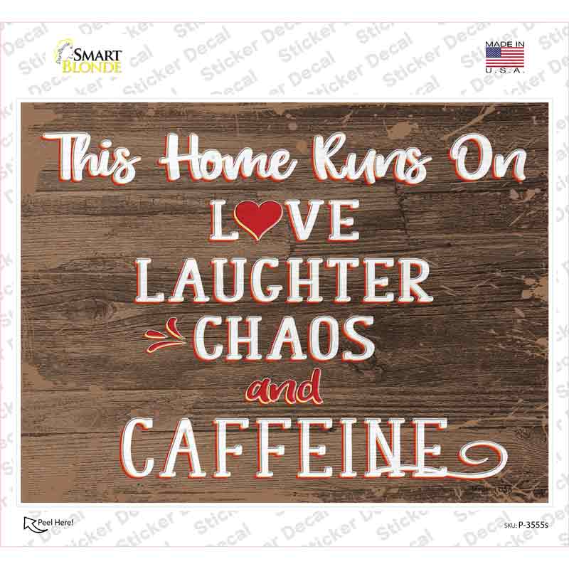 This Home Runs On Novelty Rectangular Sticker Decal