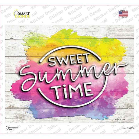 Sweet Summer Time Watercolor Novelty Rectangle Sticker Decal