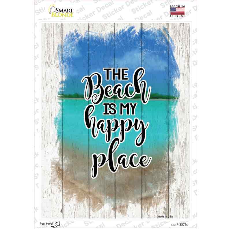 Beach Is My Happy Place Novelty Rectangle Sticker Decal
