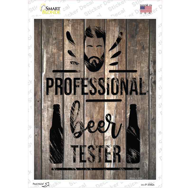 Professional Beer Tester Novelty Rectangle Sticker Decal