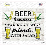 Win Friends With Salad Novelty Rectangle Sticker Decal